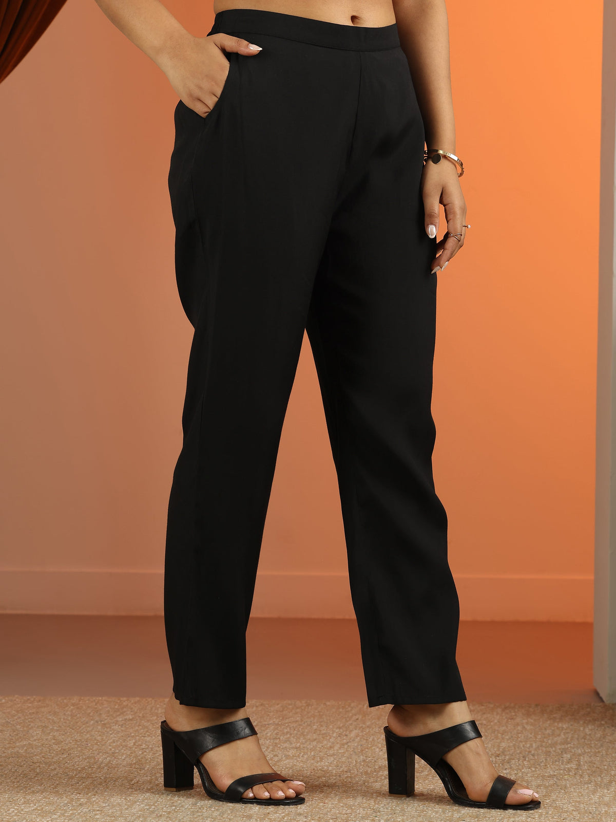Libas Black Embroidered Rayon Straight Suit Set With Dupatta