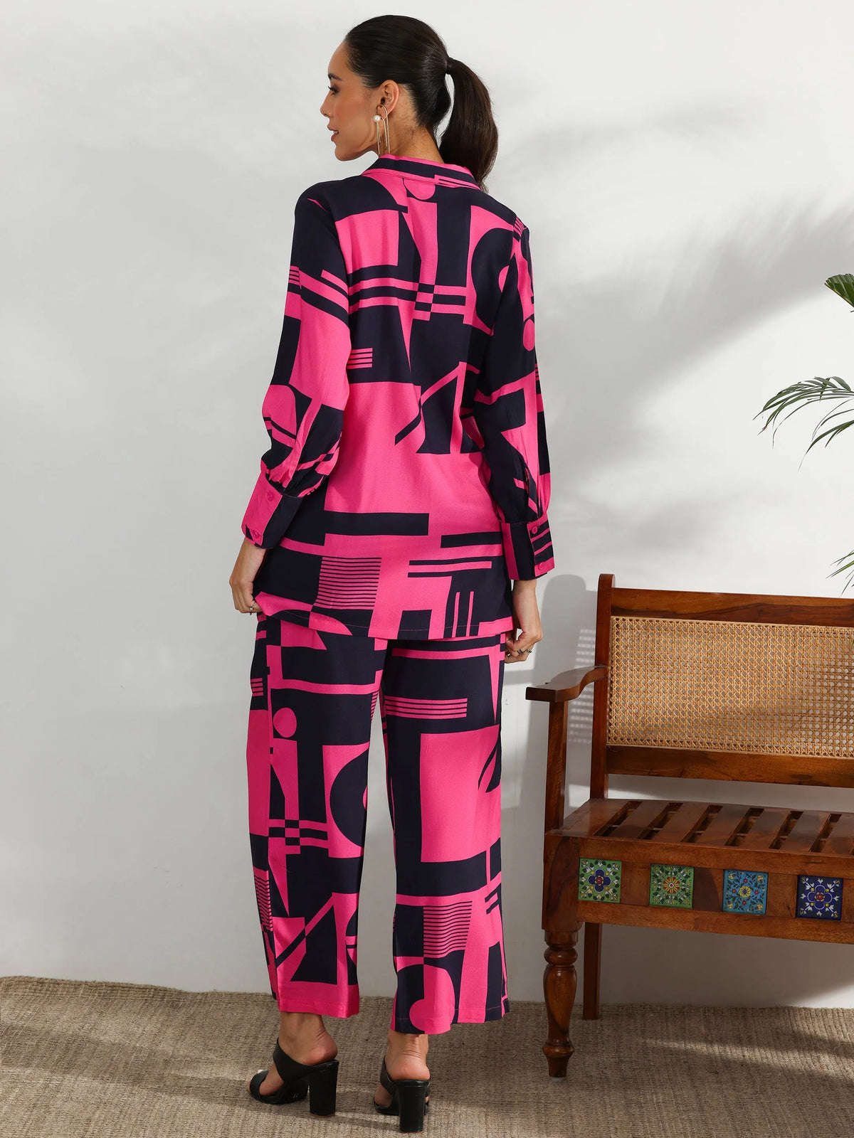 Libas Pink Printed Rayon Co-Ords