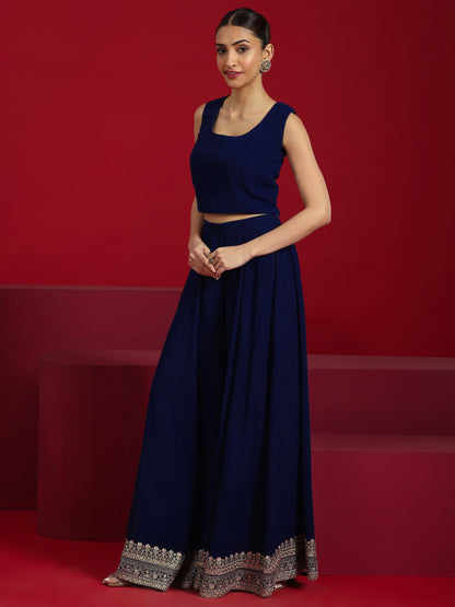 Libas Art Blue Embellished Georgette Co-Ord Sets
