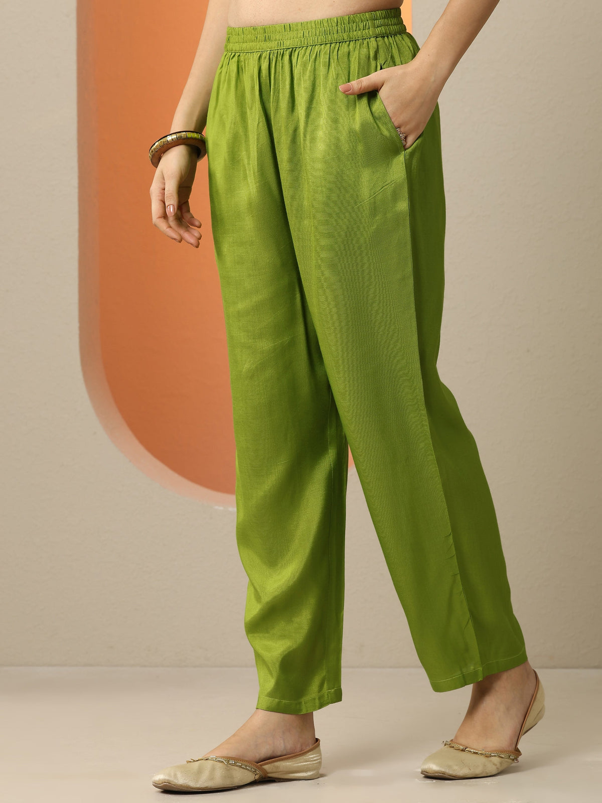 Libas Green Printed Chinon  Straight Suit Set With Dupatta
