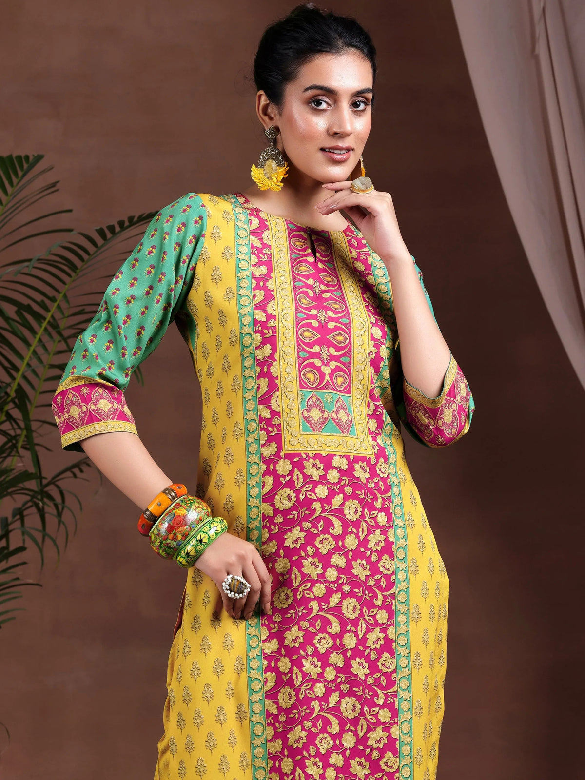 Libas Multi Printed Poly Crepe Straight Kurta Set