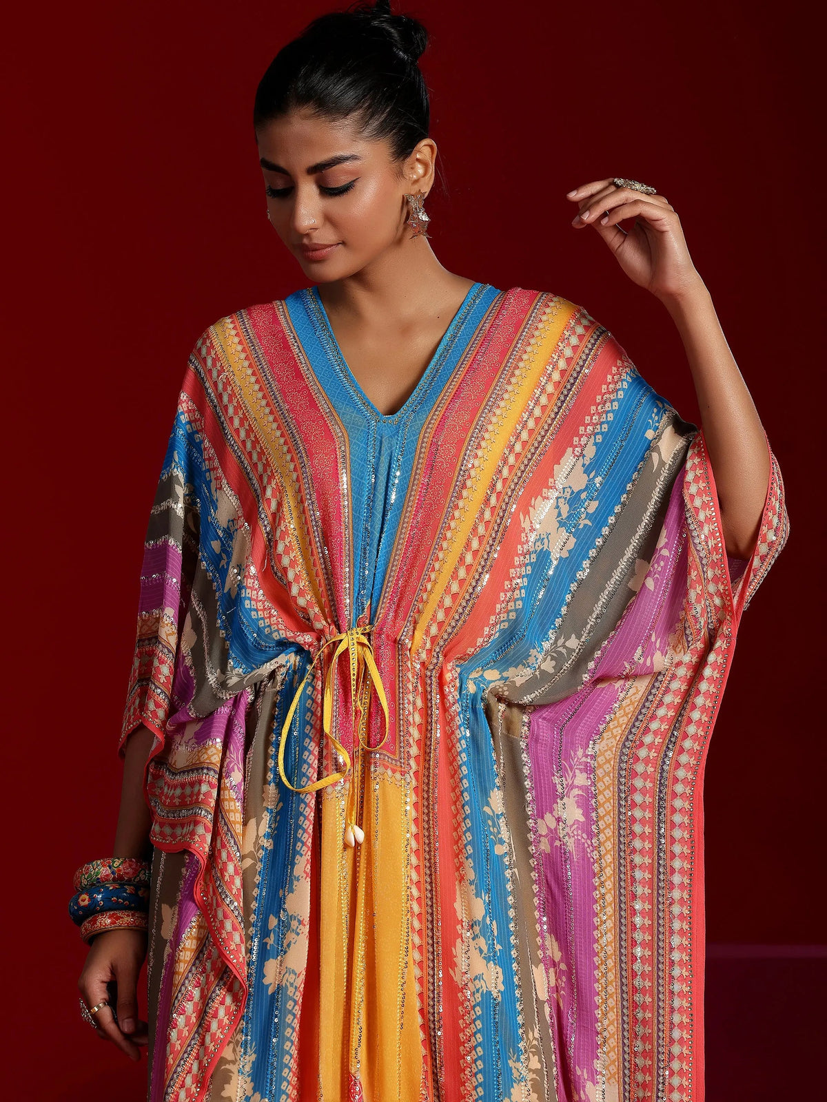 Libas Art Multi Printed Poly Georgette 3 Piece Co-Ords