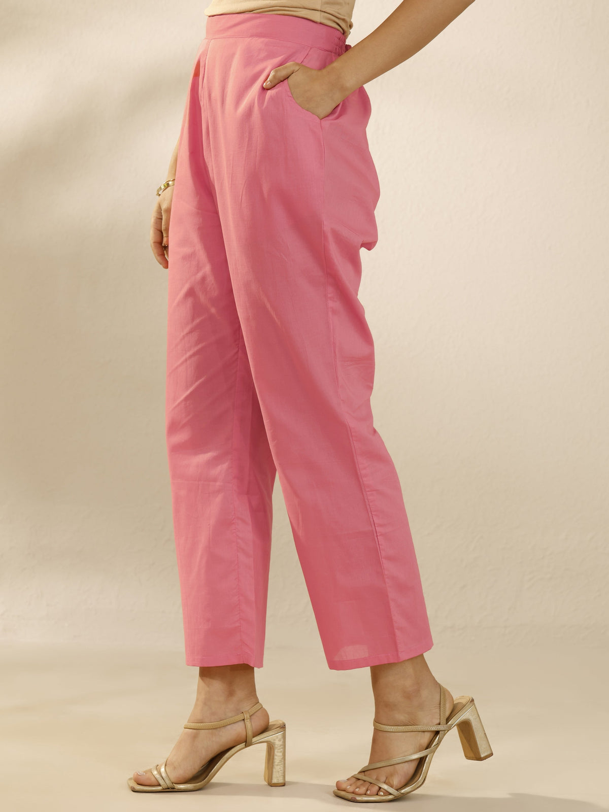 Libas Peach Embroidered Silk Blend Straight Suit Set With Dupatta