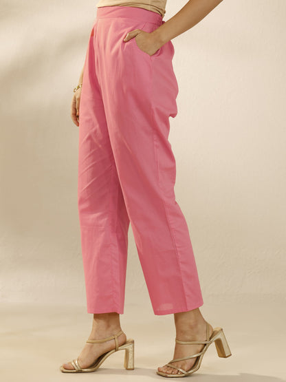 Libas Peach Embroidered Silk Blend Straight Suit Set With Dupatta