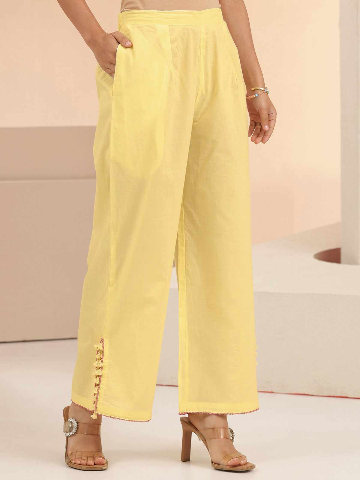Libas Off White Peacock Motif Cotton A-Line Kurta Set