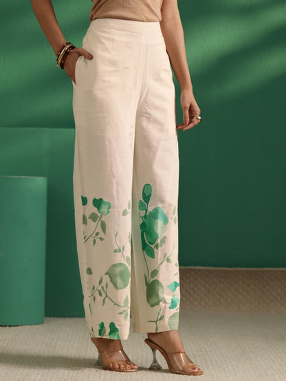 Libas Off White Tropical Printed Cotton Co-Ord Set