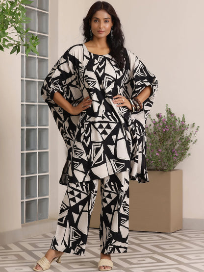 Libas Black Printed Rayon Co-Ords