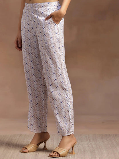 Libas Beige Embroidered Cotton Blend Straight Suit With Dupatta