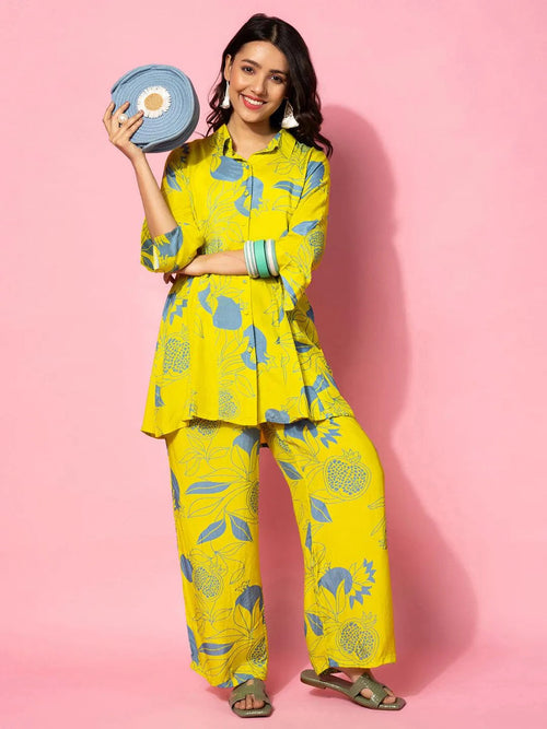 Libas Green Printed Cotton Co-Ords