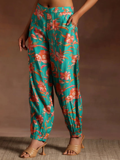 Gerua Blue Printed Silk Blend Co-Ords