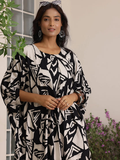 Libas Black Printed Rayon Co-Ords