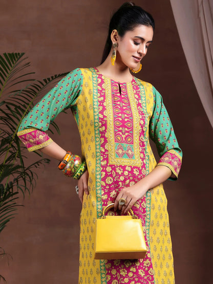 Libas Multi Printed Poly Crepe Straight Kurta Set