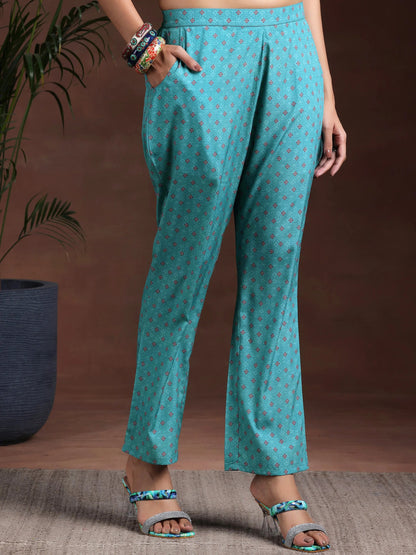 Gerua Blue Printed Poly Crepe Straight Suit With Dupatta