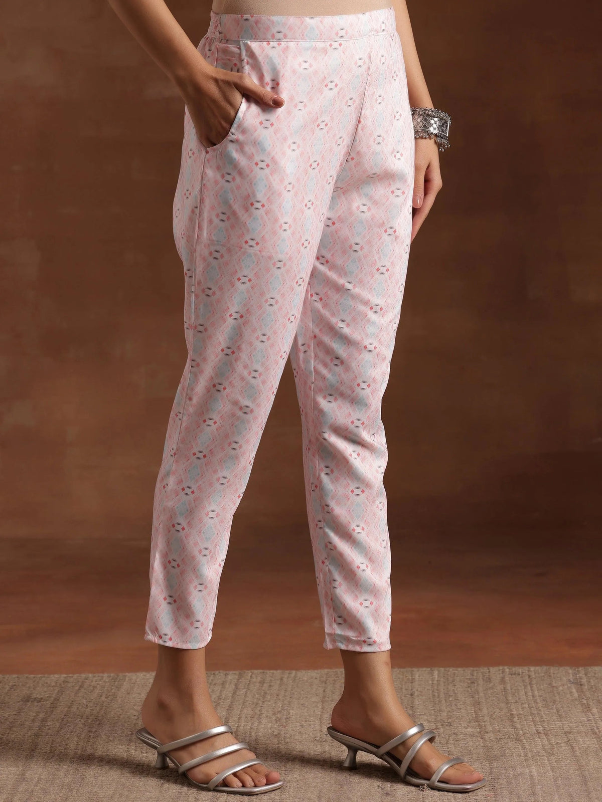 Libas Peach Embroidered Cotton Blend Straight Suit With Dupatta