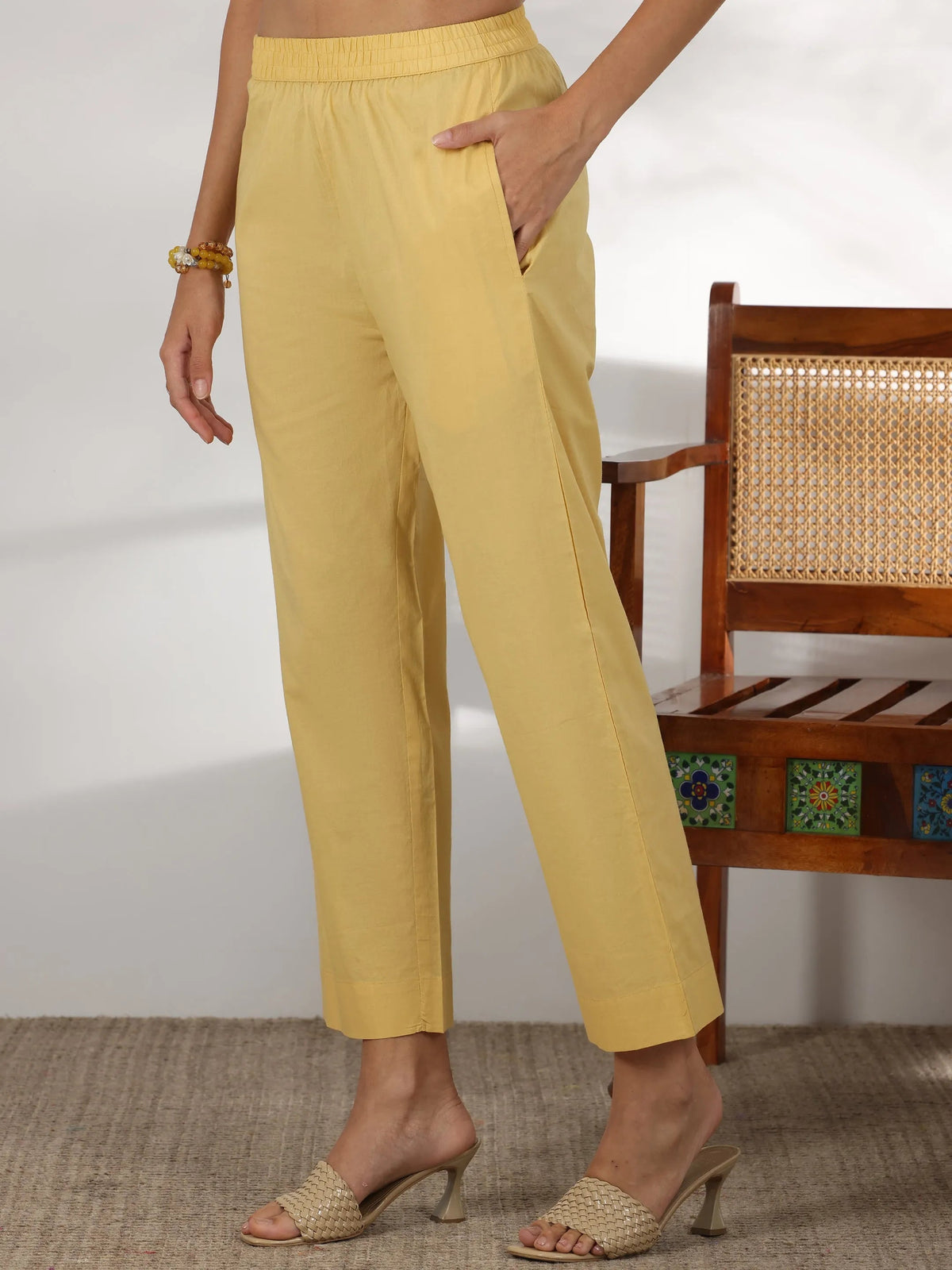 Libas Lime Embroidered Cotton Straight Suit With Dupatta
