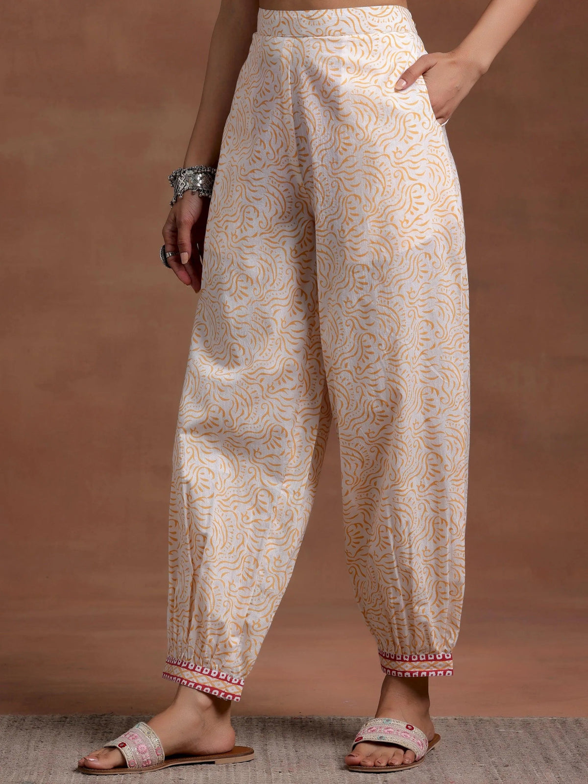 Libas Pink Printed Cotton Straight Suit With Dupatta