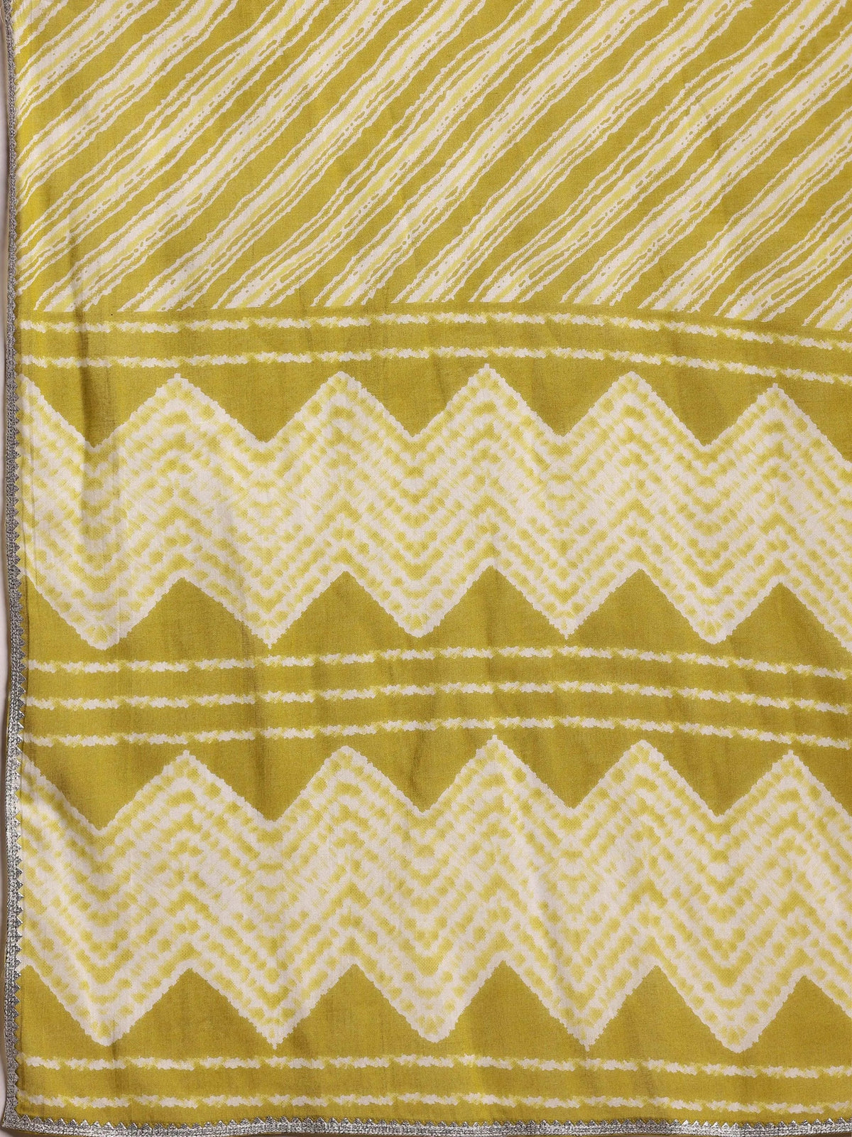 Libas Lime Green Printed Cotton Straight Suit With Dupatta