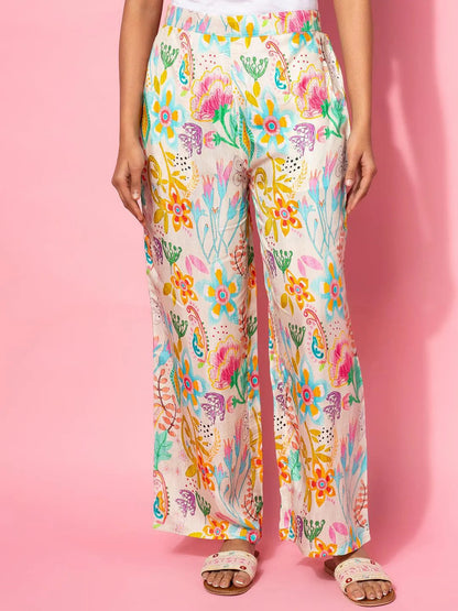 Gerua Cream Printed Silk Blend Co-Ords