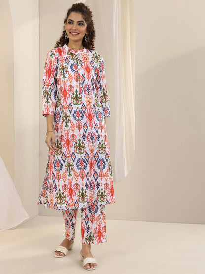 Libas Multi Printed Cotton Straight Kurta Set
