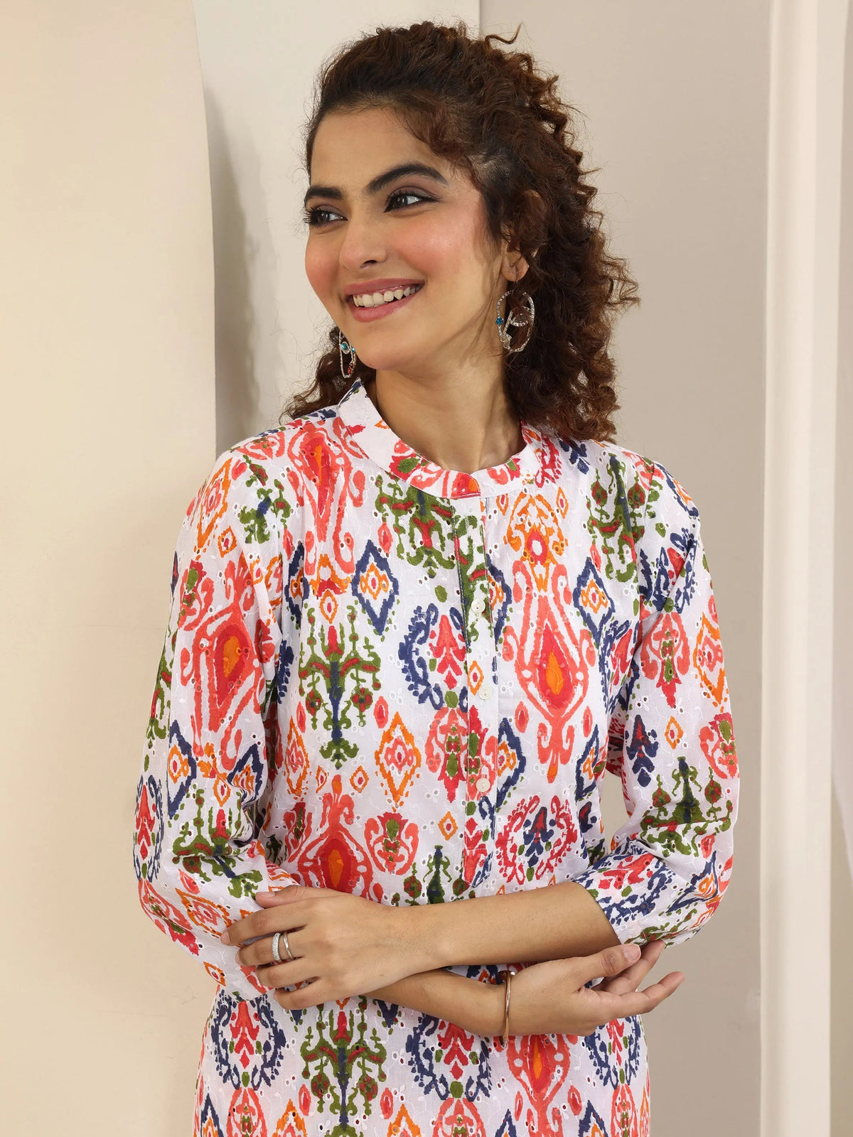 Libas Multi Printed Cotton Straight Kurta Set