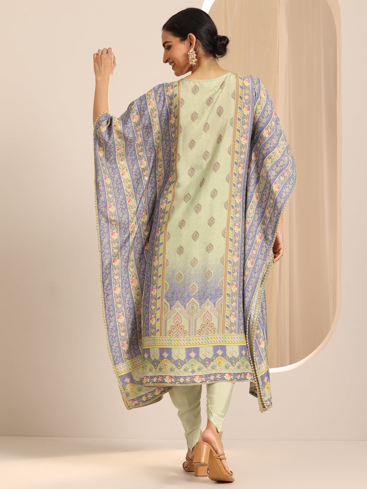 Libas Multi Printed Cotton Blend A-Line Kurta Set
