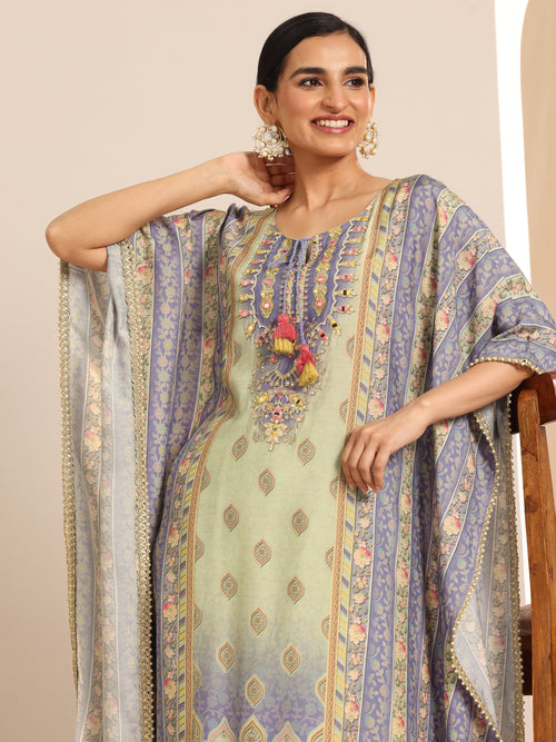 Libas Multi Printed Cotton Blend A-Line Kurta Set