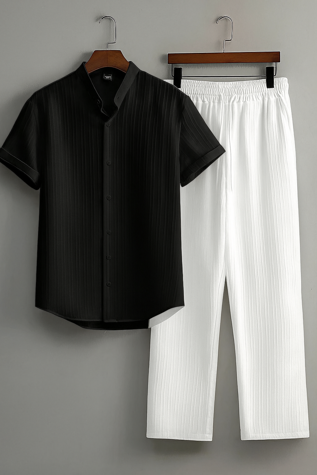 Premium Black shirt & White  track Pent Co-ord set For Man -Lafabrila