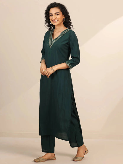 Gerua Teal Yoke Design Silk Blend Straight Suit With Dupatta
