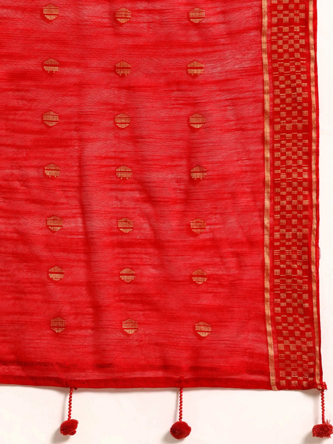 Gerua Red Solid Rayon Anarkali Suit With Dupatta