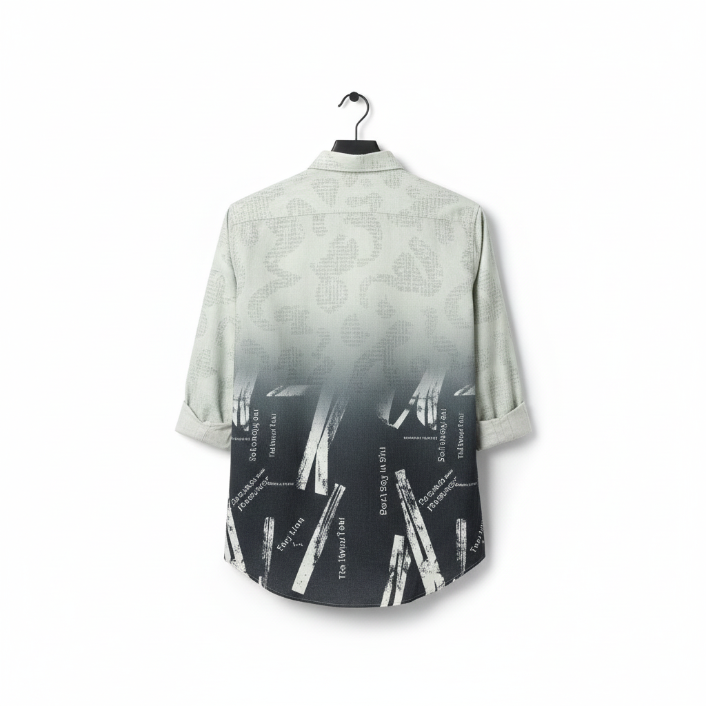 Motivational Print Ombre Shirt for Men