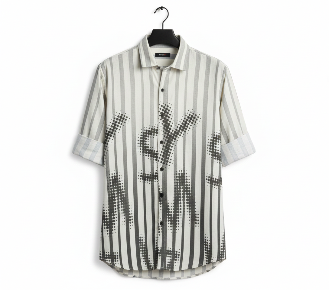 Graphic Vertical Stripe Streetwear Men's Shirt