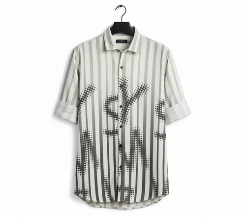 Graphic Vertical Stripe Streetwear Men's Shirt