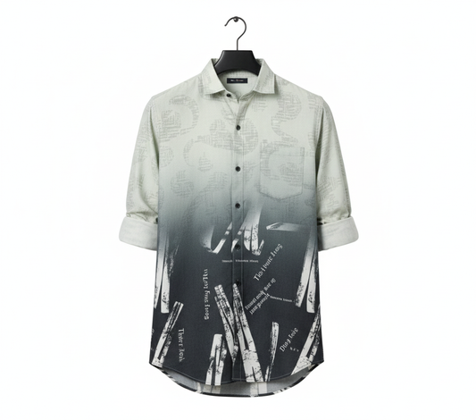 Motivational Print Ombre Shirt for Men