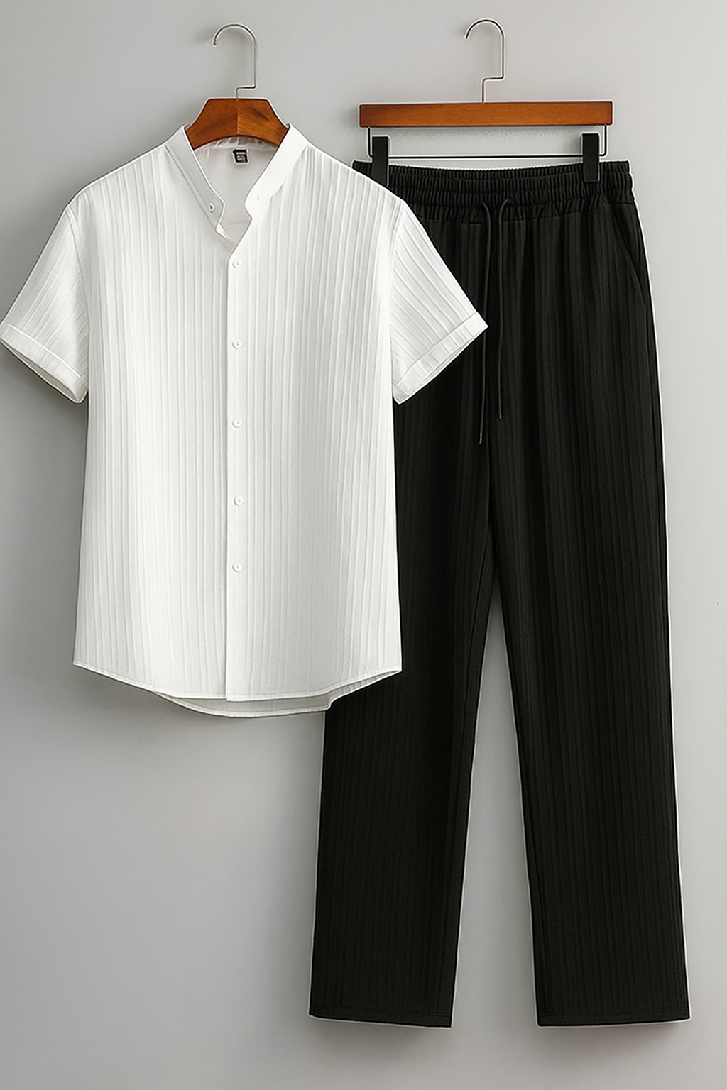 Premium white shirt & Black  track Pent Co-ord set For Man -Lafabrila