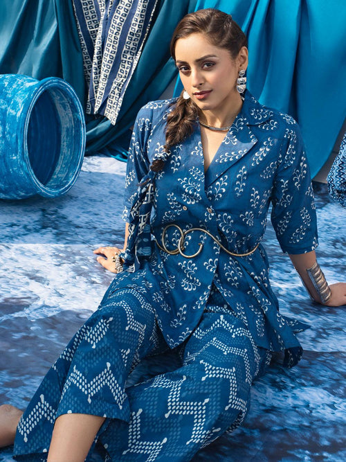 Libas Indigo Printed Cotton Co-Ord sets