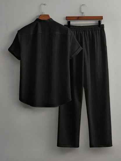 Premium Black shirt & track Pent Co-ord set For Man -Lafabrila