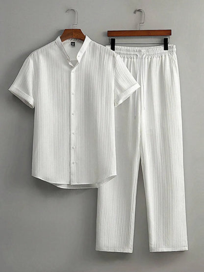 Premium White shirt & track Pent Co-ord set For Man -Lafabrila