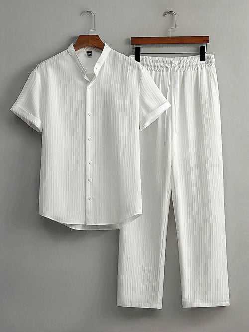 Premium White shirt & track Pent Co-ord set For Man -Lafabrila