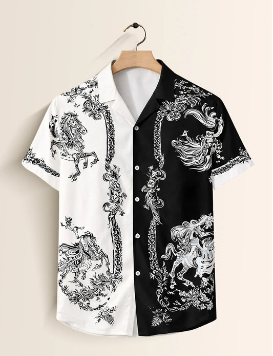Black White Mirror Men's Shirt - XPST