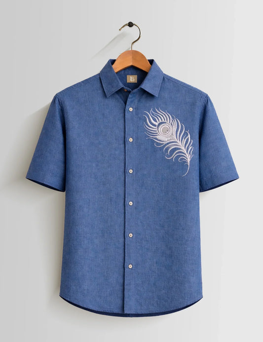 Blue Feather Men's Shirt - XPST