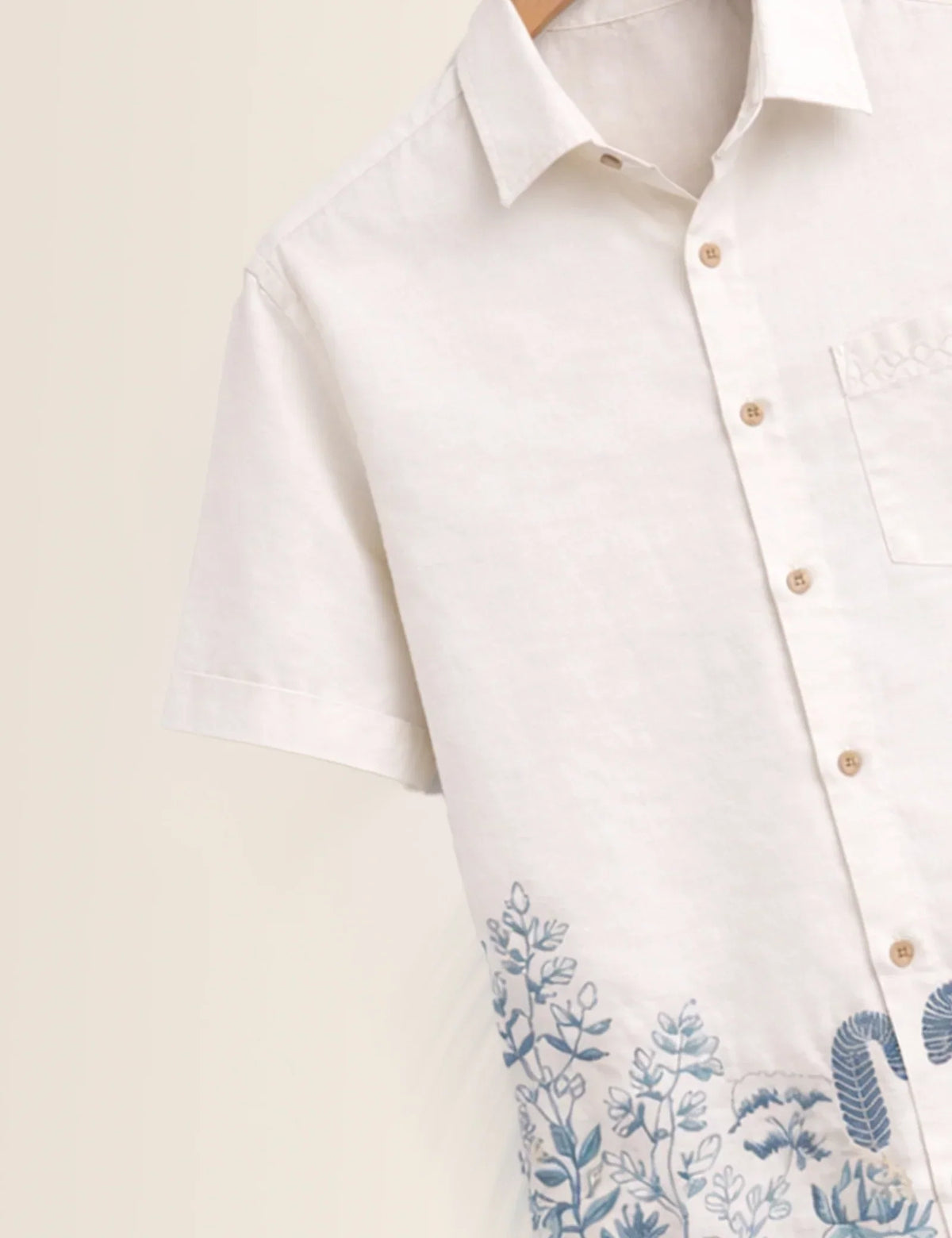 Bottom Flower Printed Men's Shirt - XPST