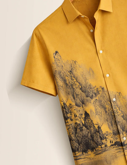 Golden Mountain Printed Men's Shirt - XPST