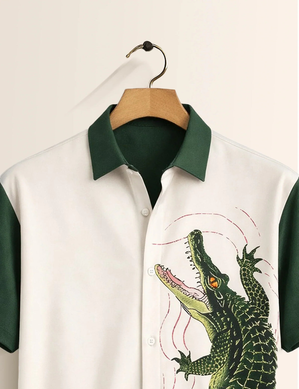 Green Crocodile Printed Men's Shirt - XPST