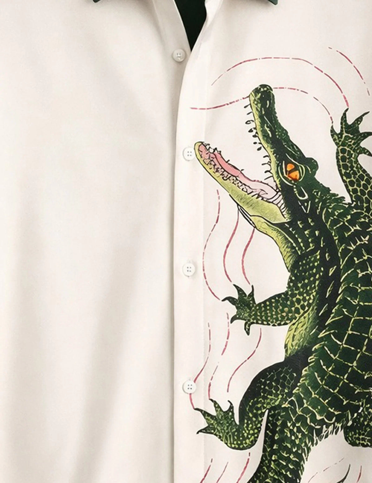 Green Crocodile Printed Men's Shirt - XPST