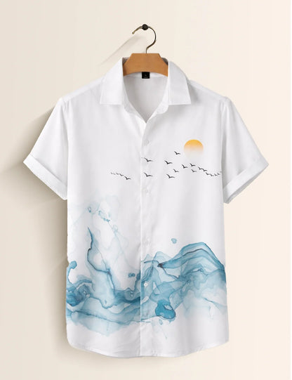 Minimal Scenery Printed Men's Shirt - XPST