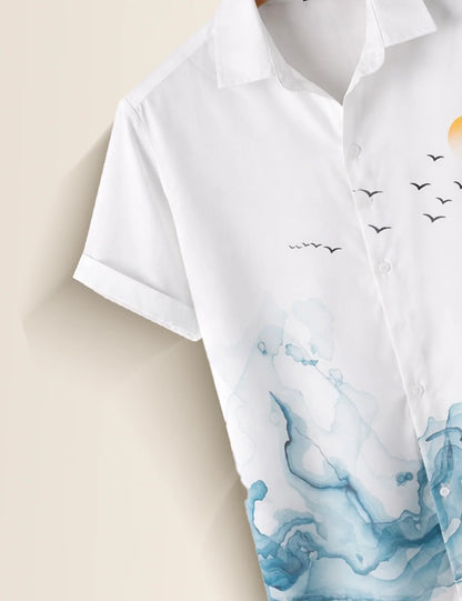 Minimal Scenery Printed Men's Shirt - XPST