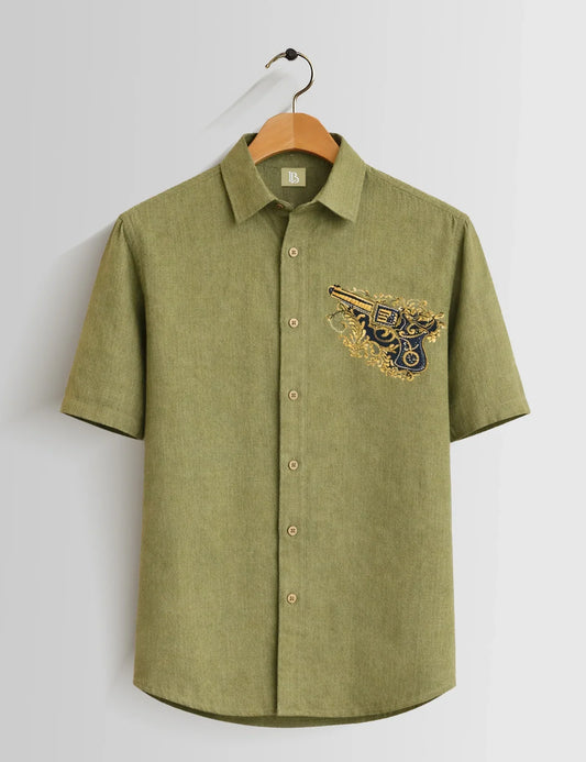 Olive Revolver Men's Shirt - XPST