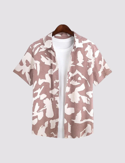 Pink Abstract Men's Shirt - XPST