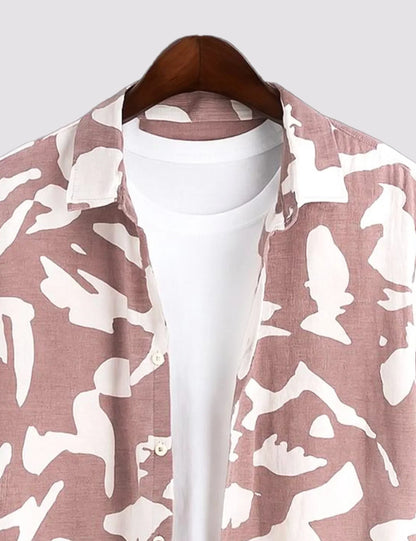 Pink Abstract Men's Shirt - XPST