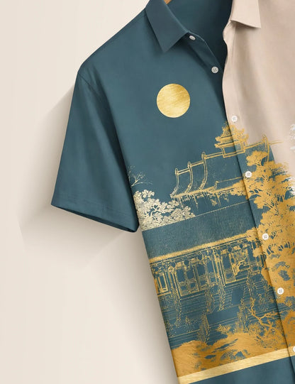 Side Scenery Printed Men's Shirt - XPST